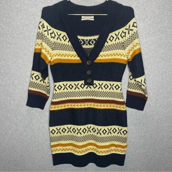 Urban Outfitters UO Isla Fair Isle Button Front Sweater Dress - Picture 5 of 9